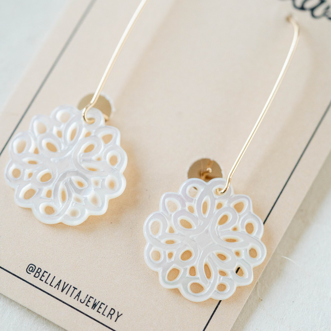 Flower Shell Earrings – Bella Vita Jewelry