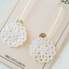 Flower Shell Earrings Dangle Earrings Bella Vita Jewelry Long Kidney Wires  