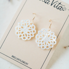 Flower Shell Earrings Dangle Earrings Bella Vita Jewelry Short French Hooks  