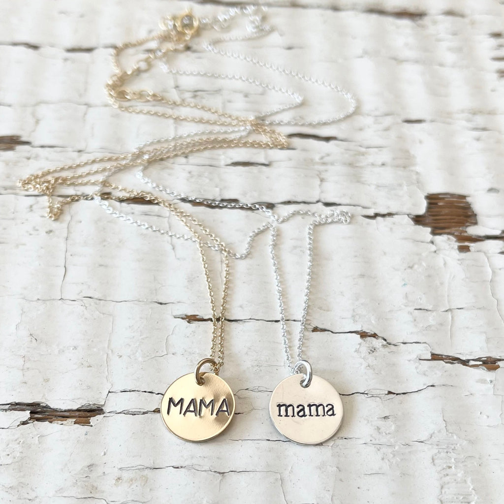Hand Stamped "Mama" Necklace Charm + Pendant Necklaces Bella Vita Jewelry   