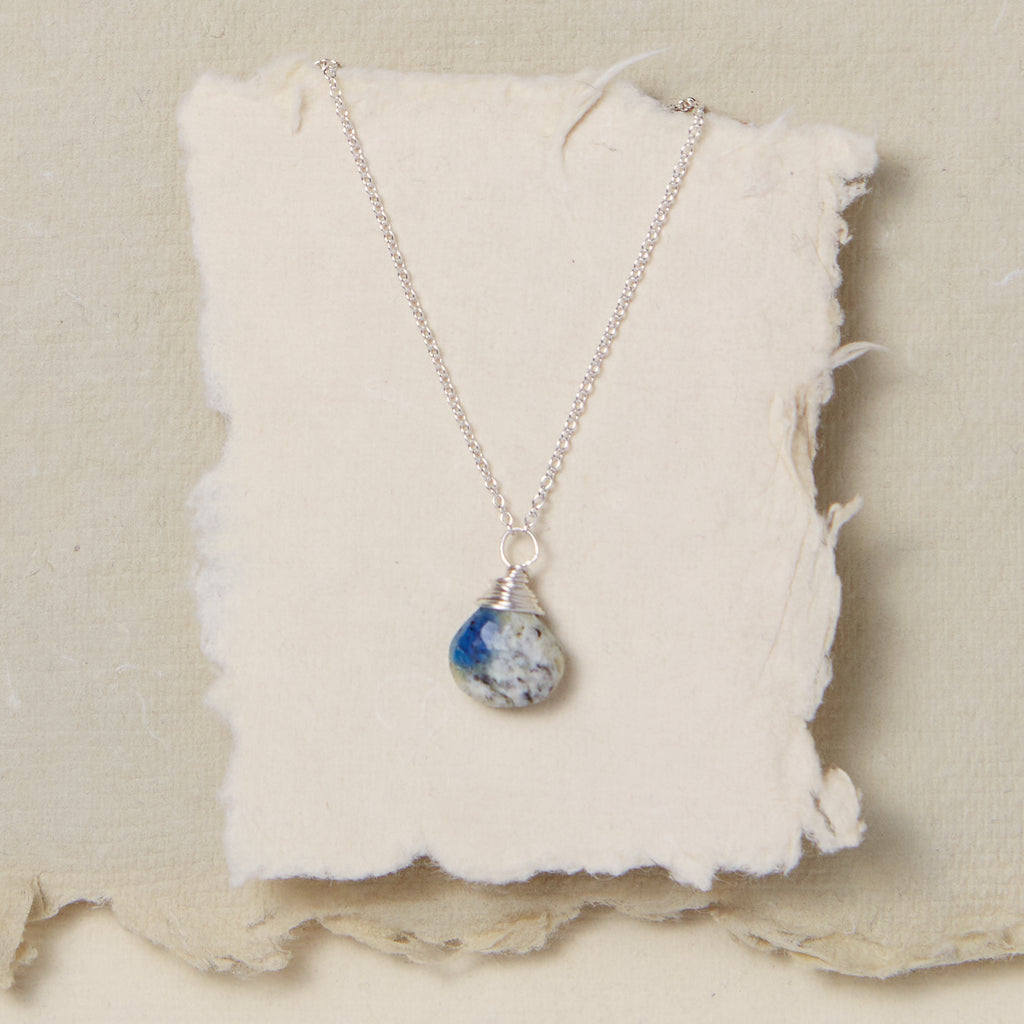 K2 Jasper Necklace Charm + Pendant Necklaces Bella Vita Jewelry 16" Sterling Silver 