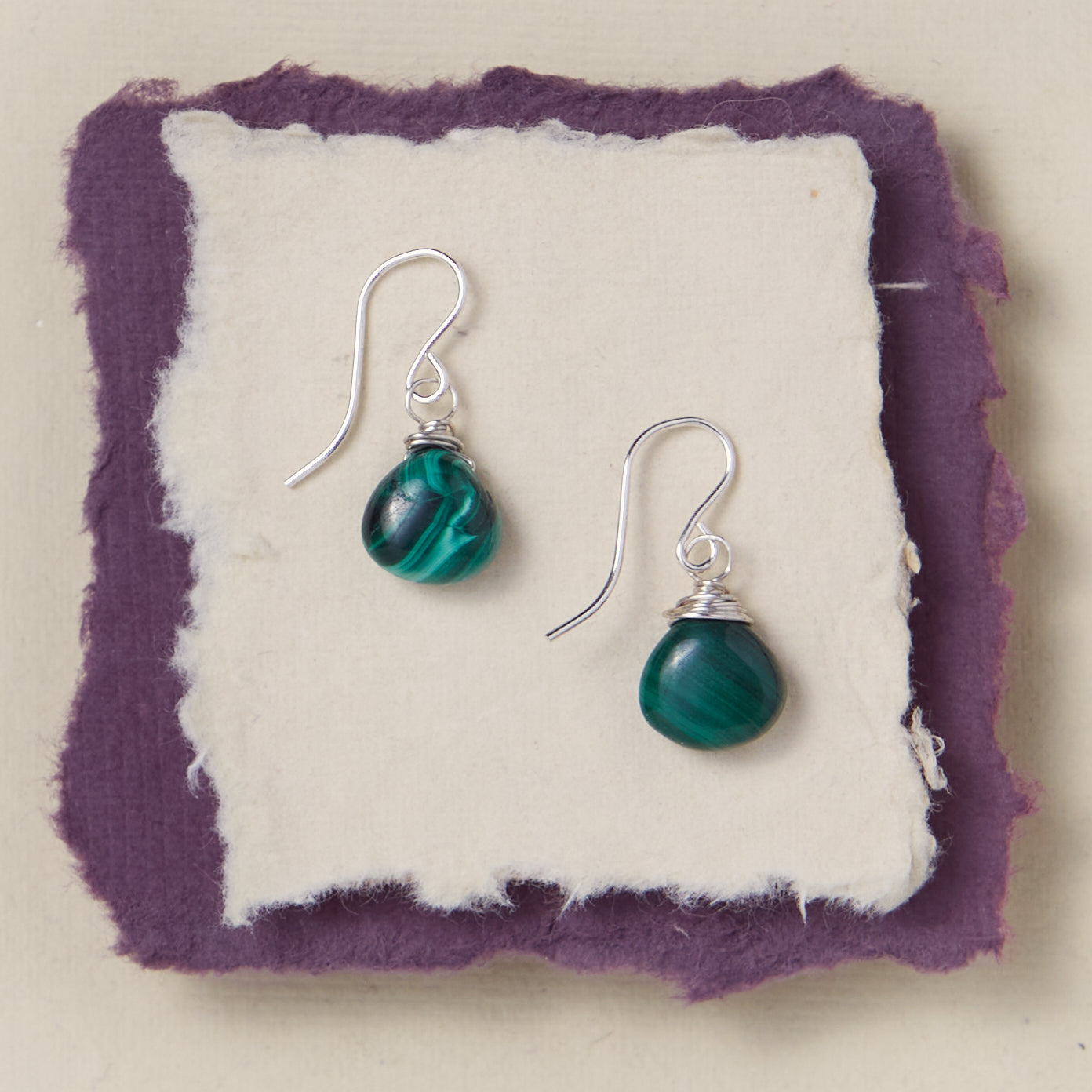 Malachite Earrings Dangle Earrings Bella Vita Jewelry Sterling Silver  