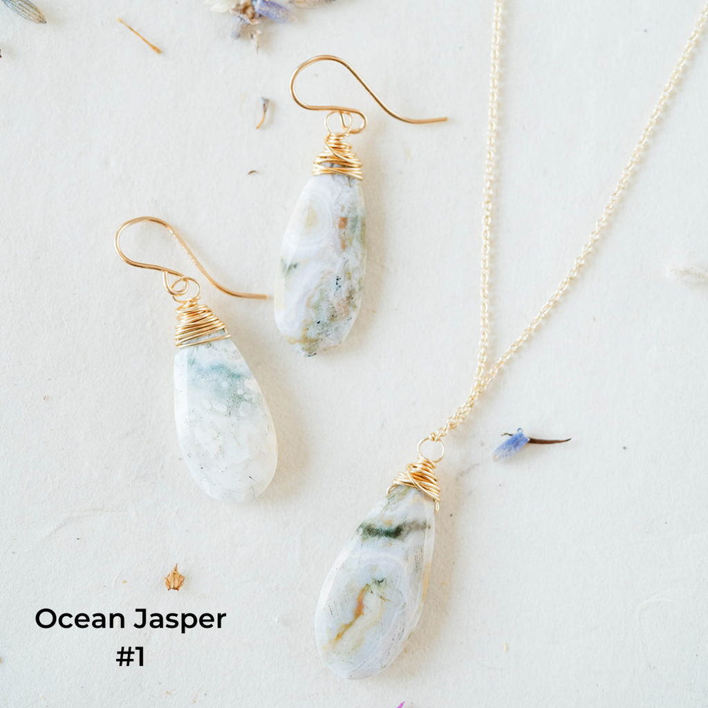 One of a Kind Ocean Jasper Sets Charm + Pendant Necklaces Bella Vita Jewelry #1  