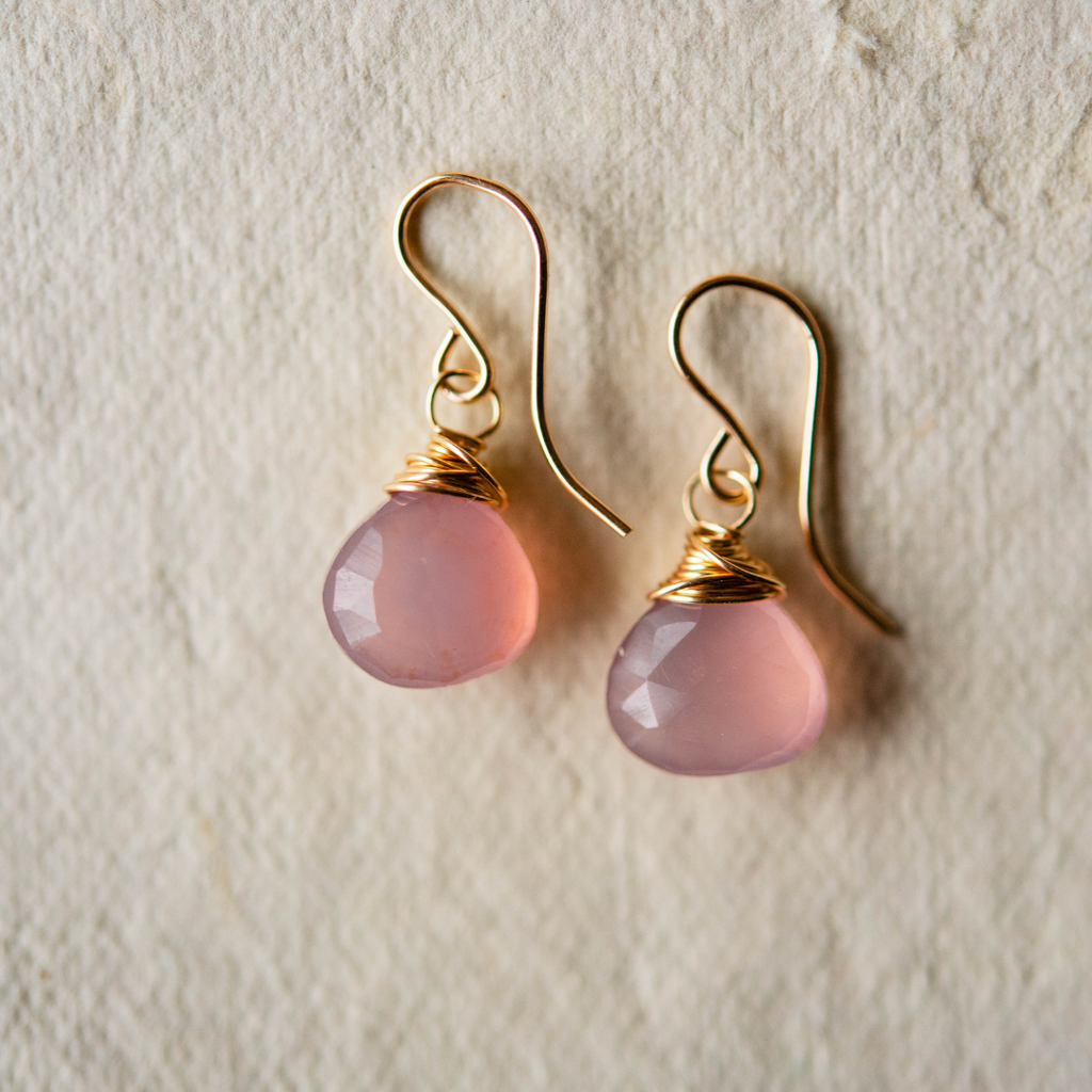 Pink Chalcedony Earrings Dangle Earrings Bella Vita Jewelry   