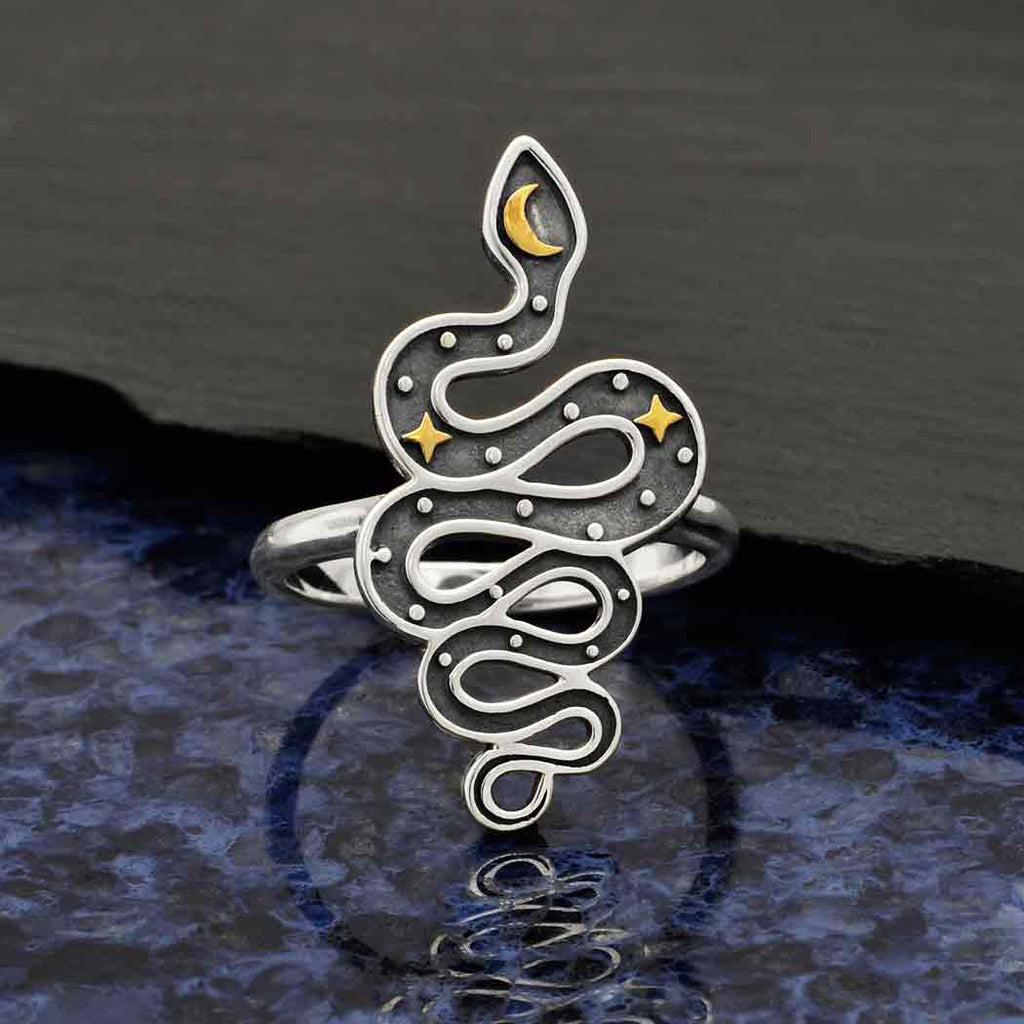 Sterling Silver Snake Ring Rings Nina Designs   
