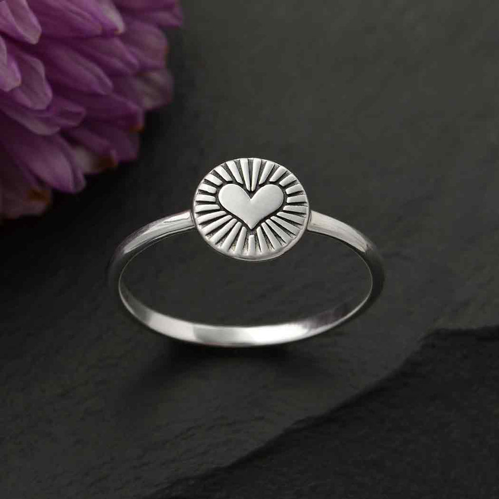 Sterling Silver Radian Heart Ring Rings Nina Designs   