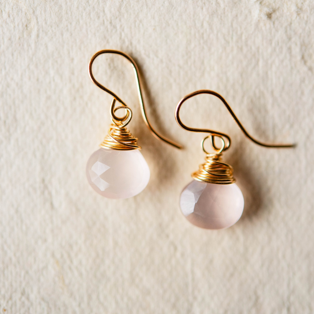 Rose Quartz Earrings Dangle Earrings Bella Vita Jewelry