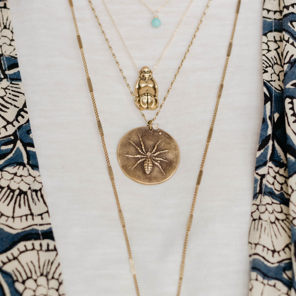 Spider Token Necklace Charm + Pendant Necklaces Bella Vita Jewelry   