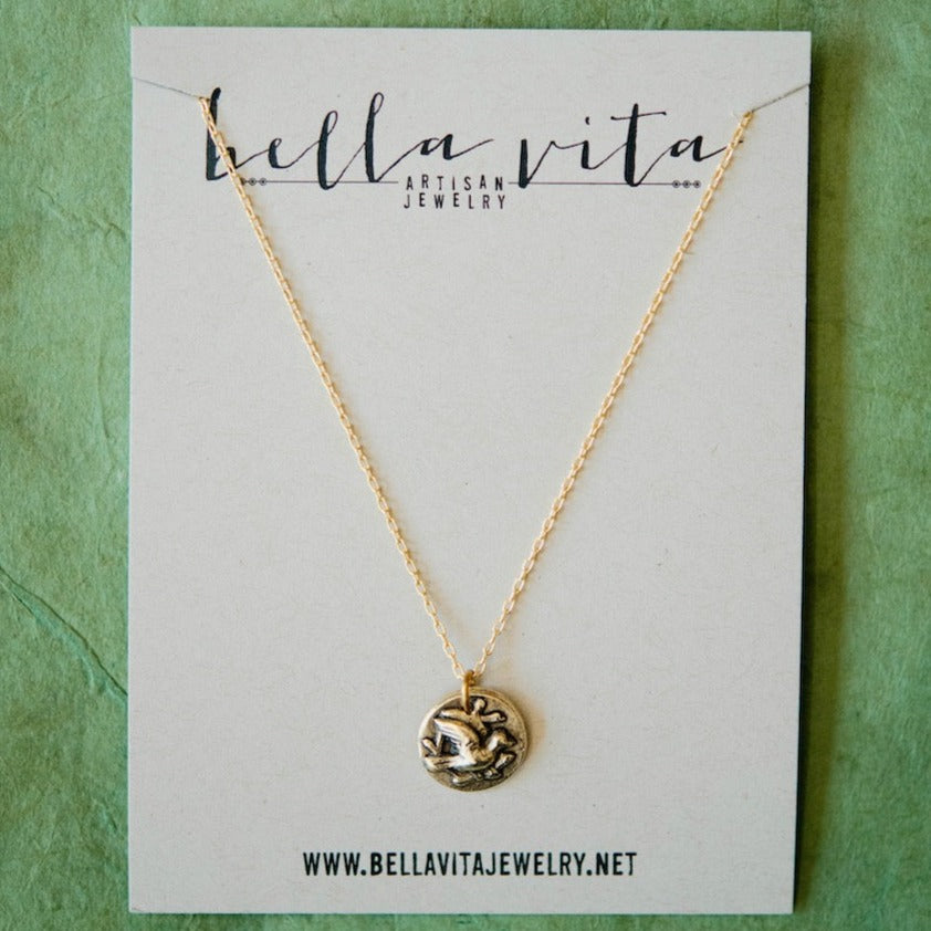 Tiny Token Sparrow Necklace Charm + Pendant Necklaces Bella Vita Jewelry   