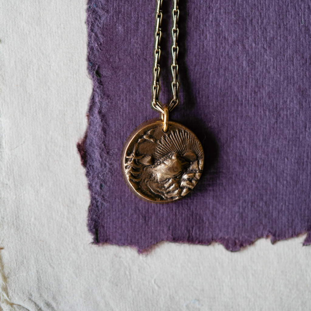 "In the Mountains" Heirloom Button Necklace Charm + Pendant Necklaces Bella Vita Jewelry   