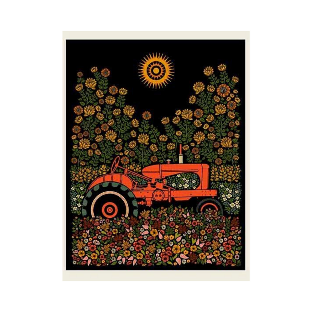 PRINT | Tractor Flowers Wall Art Methane Studios   