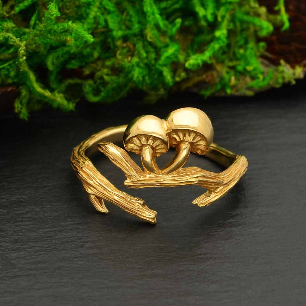Adjustable Mushroom Ring Rings Nina Designs Bronze  
