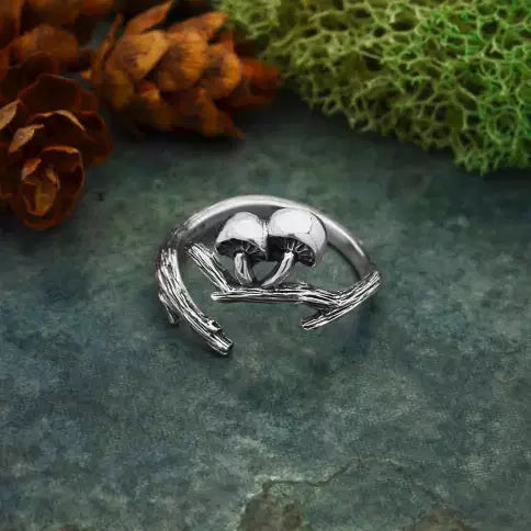 Adjustable Mushroom Ring Rings Nina Designs Sterling Silver  