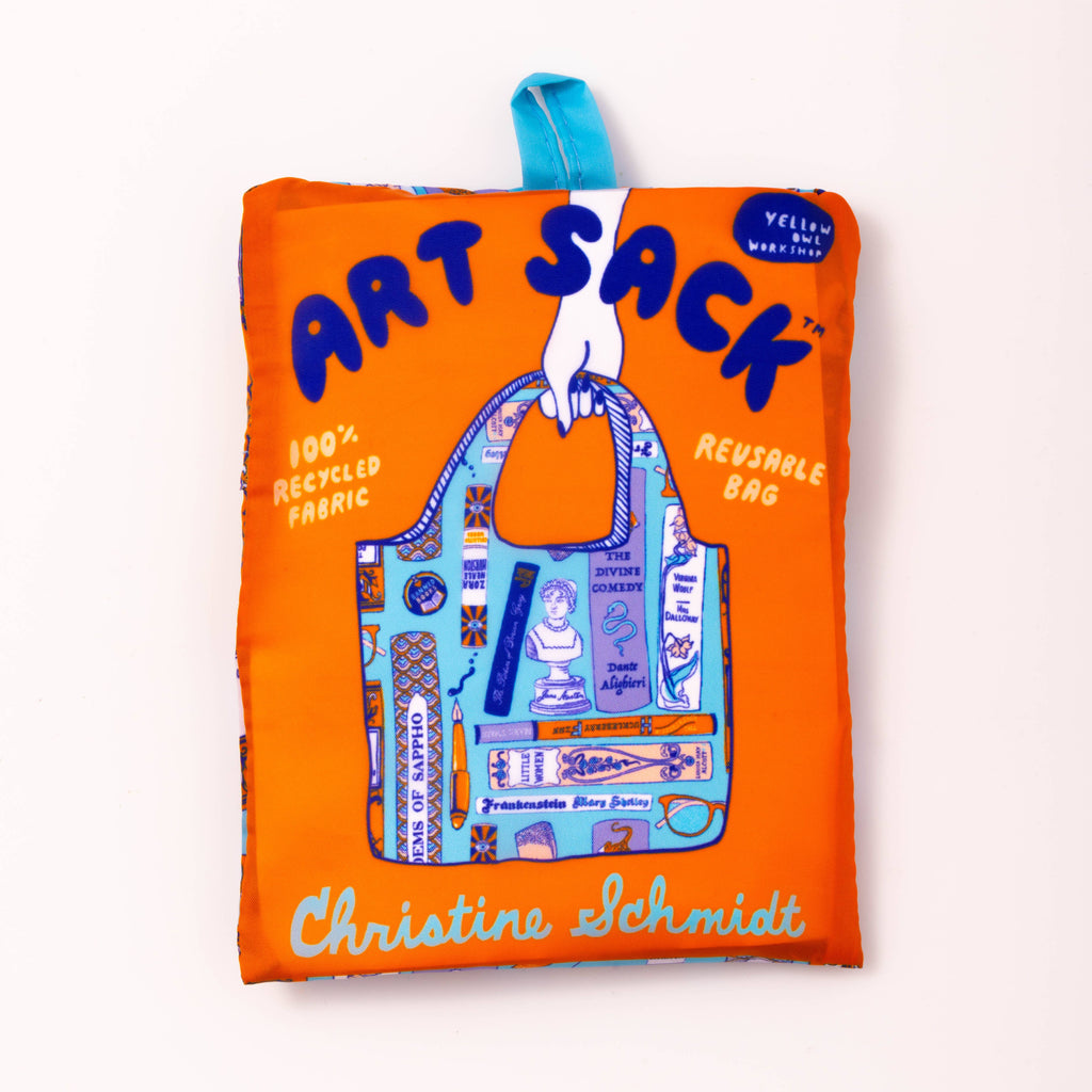 Bookbag Art Sack - Eco-Friendly Reusable Bibliophile Tote Bags + Totes Yellow Owl Workshop   