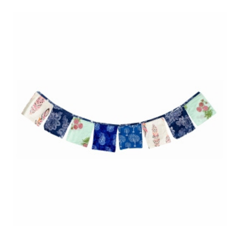 Multicolored Fabric Garland Garlands Moksha Rectangle  