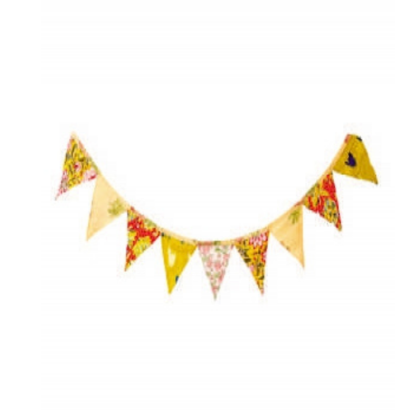 Multicolored Fabric Garland Garlands Moksha Triangle  