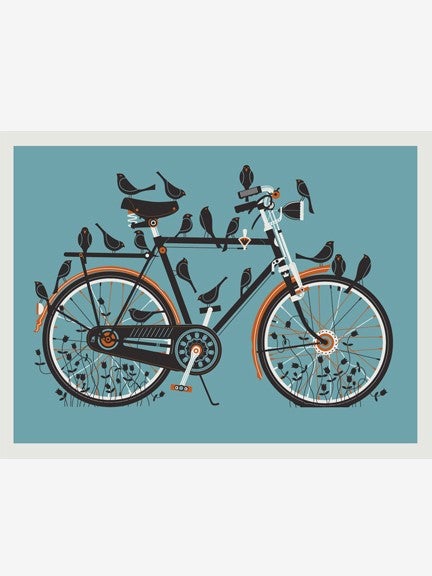 PRINT | Bird Bike Wall Art Methane Studios   