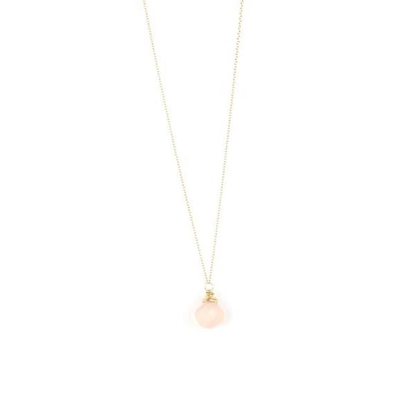 Rose Quartz Necklace Charm + Pendant Necklaces Bella Vita Jewelry   